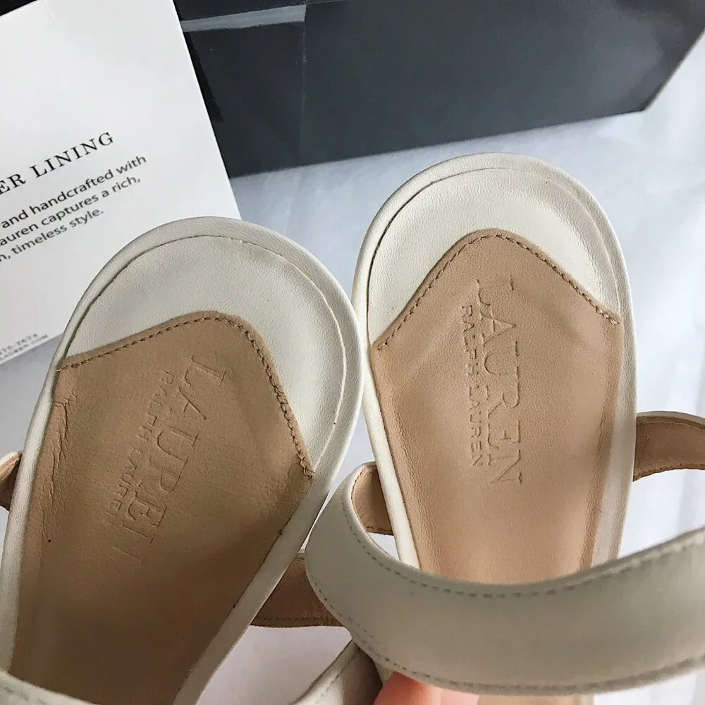 LAUREN Ralph Lauren Gwen Soft Nappa Leather Sandal Heels